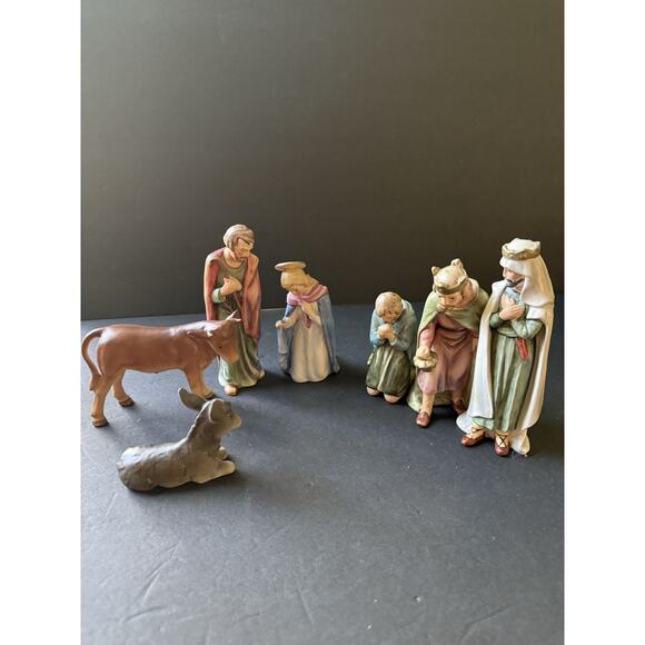 Vtg Goebel Nativity Set 8 Piece Porcelain Figurines W. Germany Religious - Picture 1 of 8